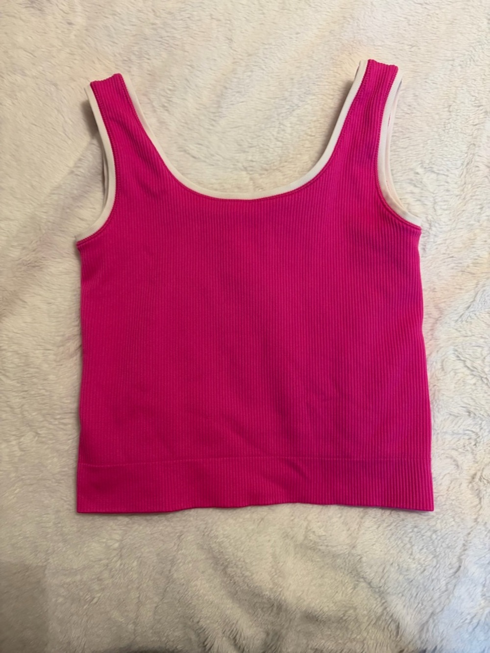 Athleta Bright Fuchsia Ribbed Tank